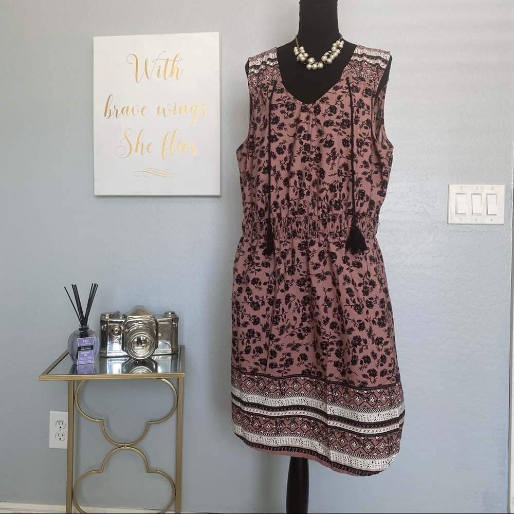 Floral Pink Dress (Plus)